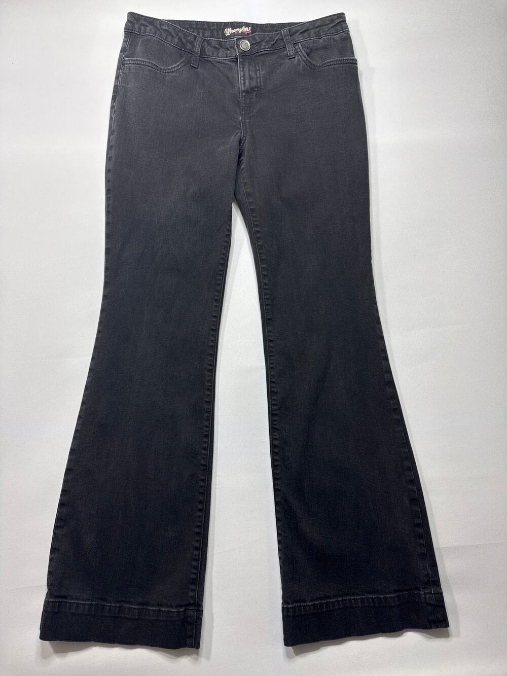 Wrangler Retro Women's Trouser Flare Black Jeans - Size 11x34 (32x31.5)